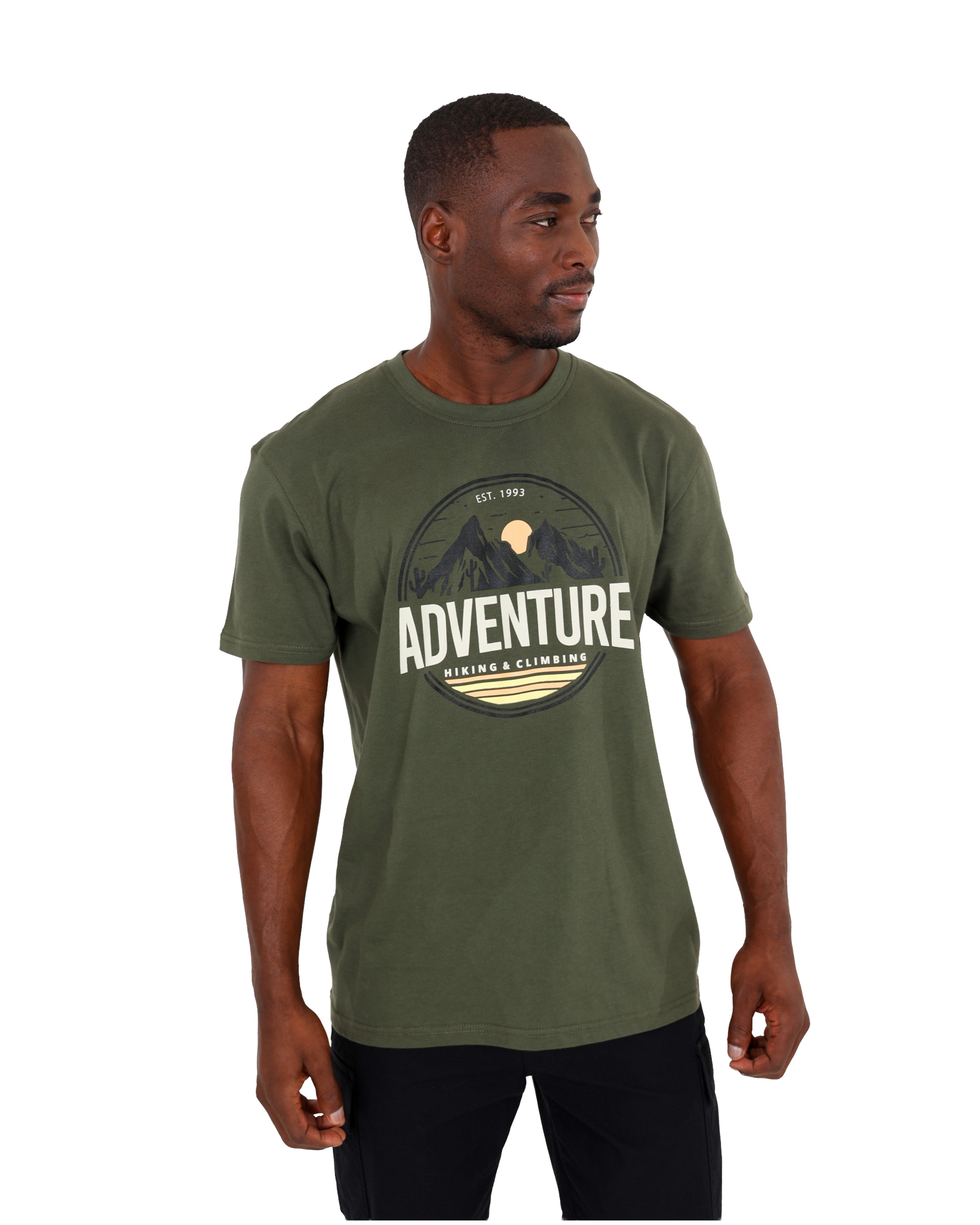 Okavango Short Sleeve Olive Adventure Graphic T-Shirt