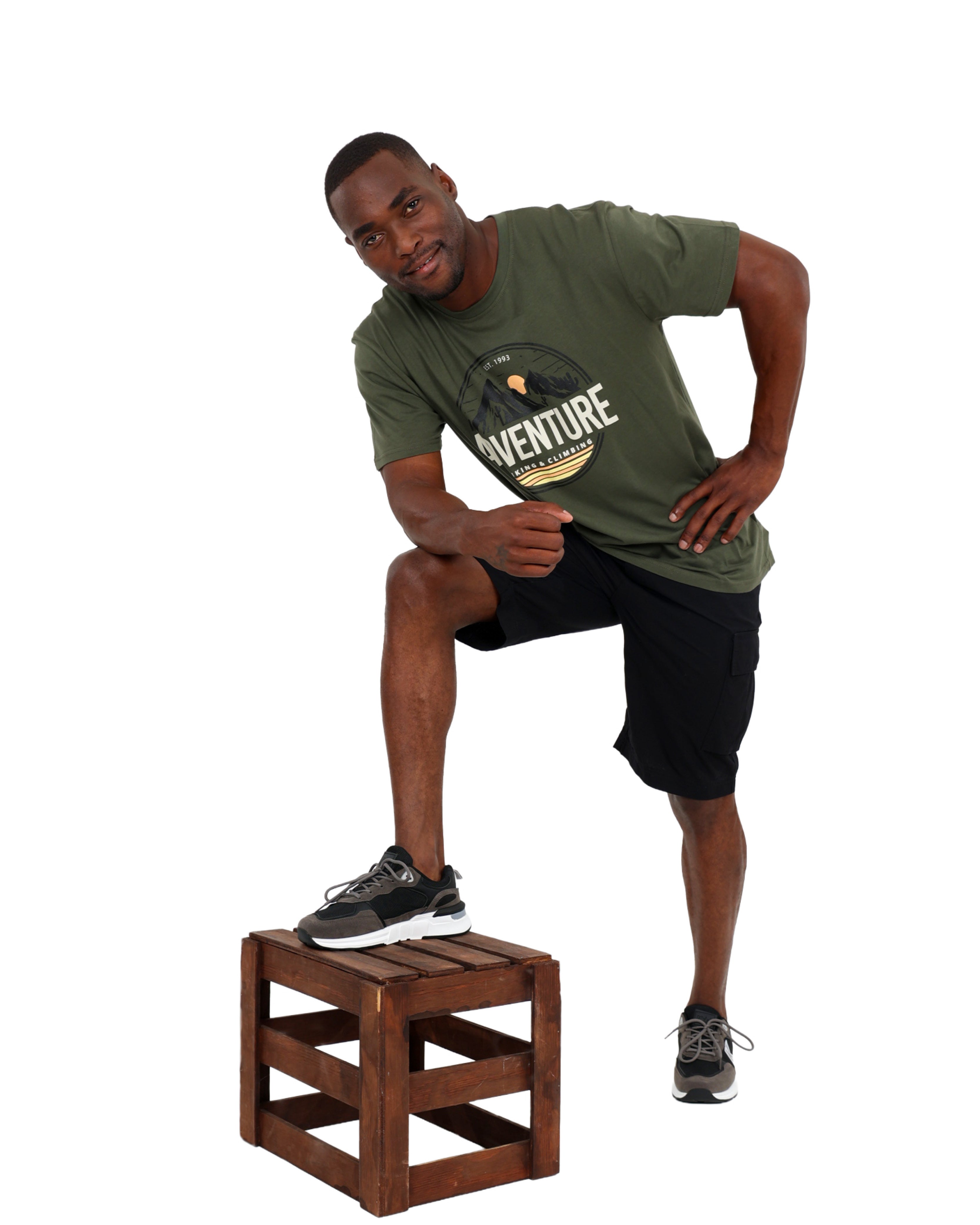 Okavango Short Sleeve Olive Adventure Graphic T-Shirt