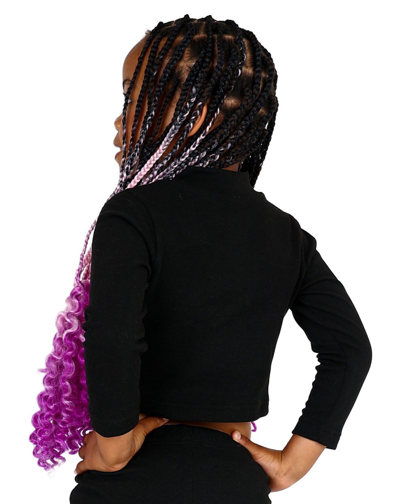 Black Double Brushed Turtle Neck Crop Top