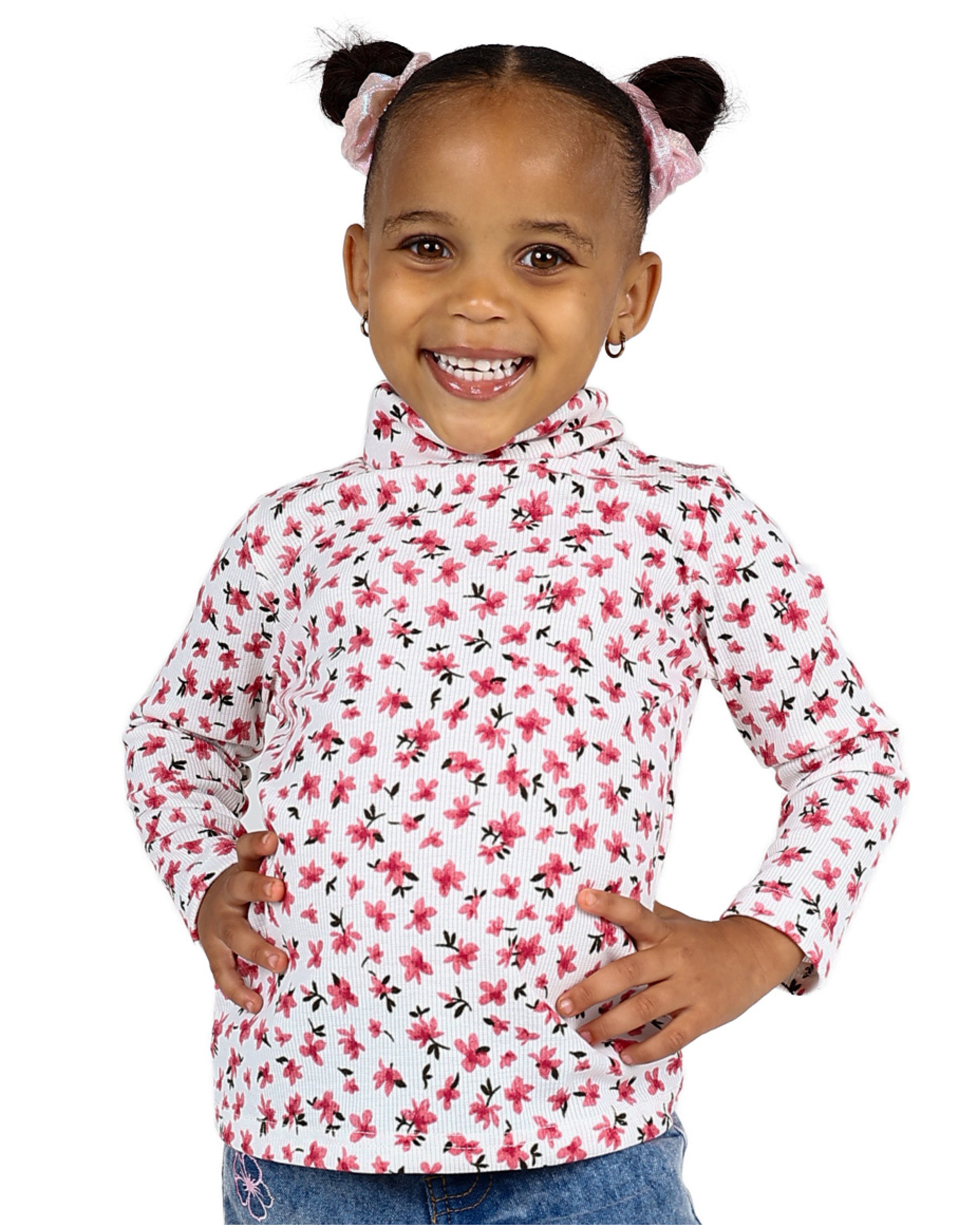 2 Pack Long Sleeve Floral and Graphic Print Polonecks