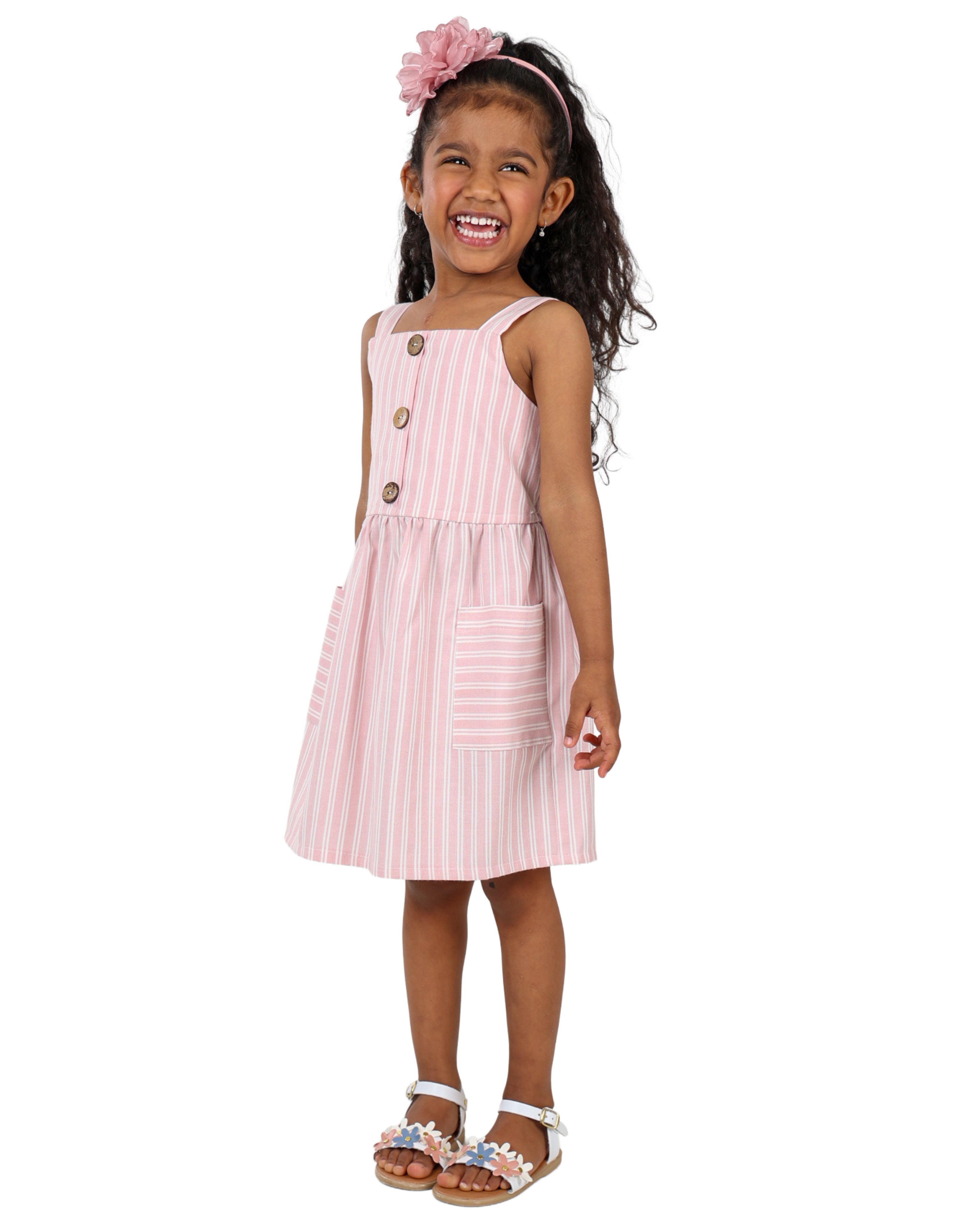 Strappy Pink Striped Dress