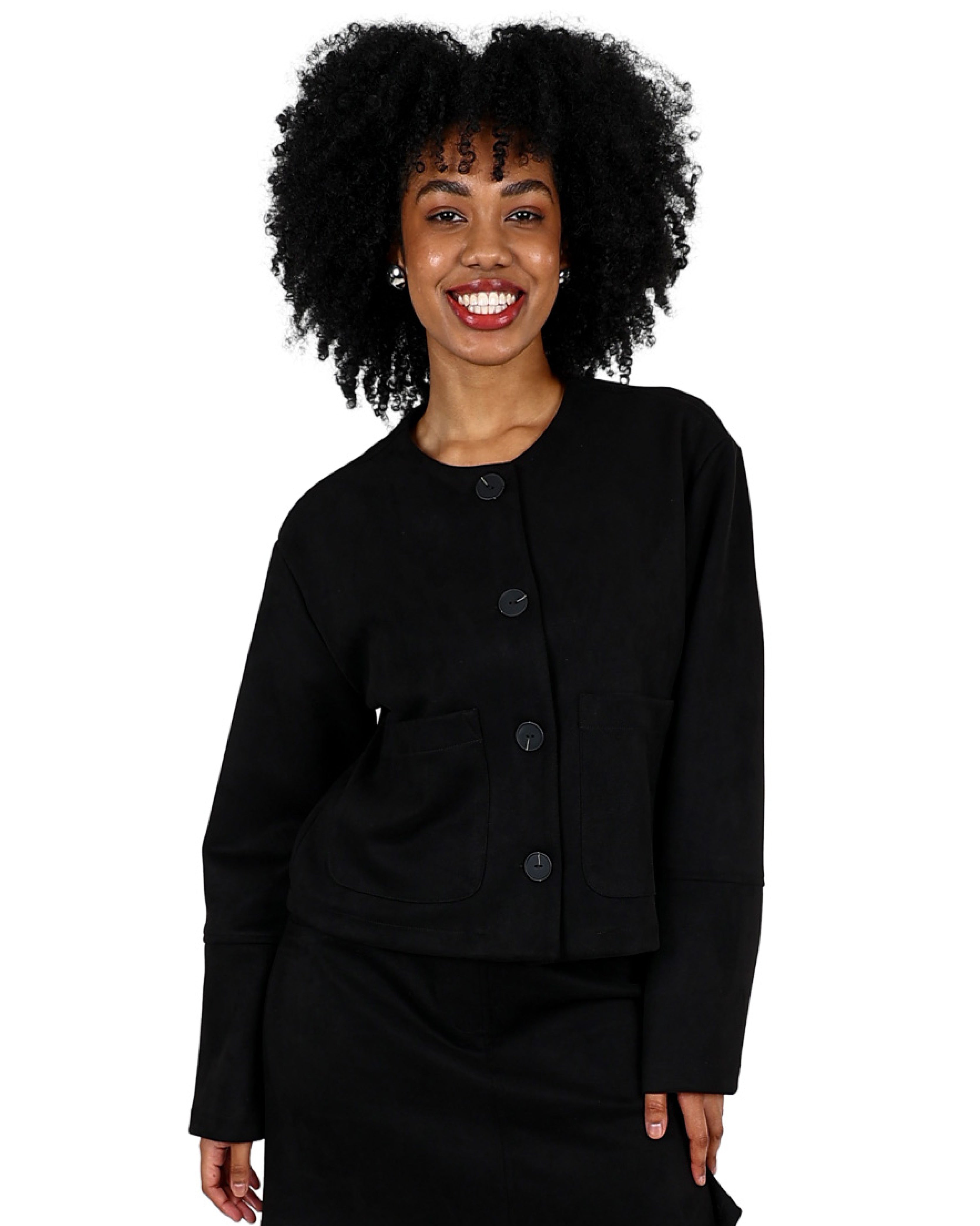 Black Suede Cropped Jacket