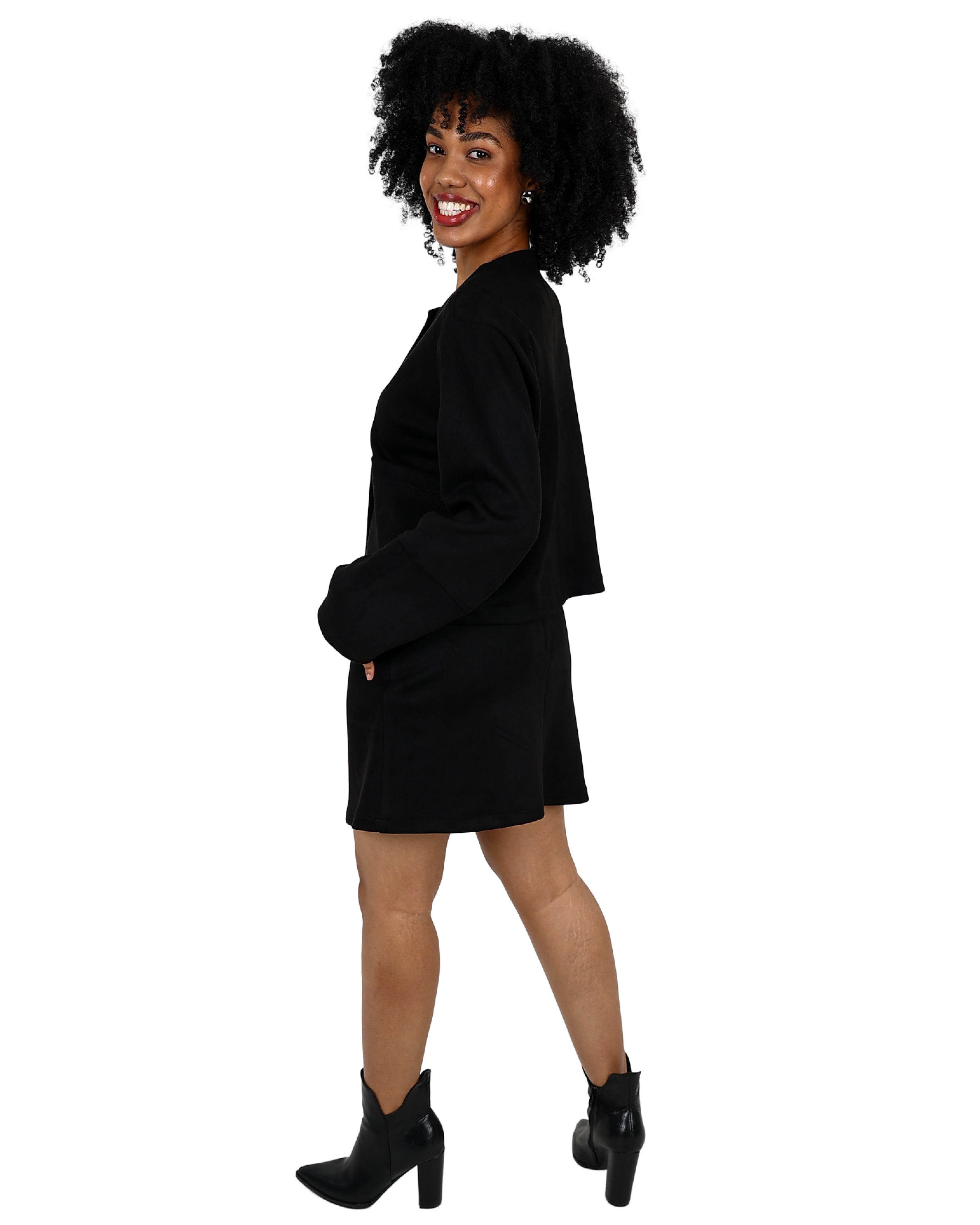 Black Suede Mini Skirt