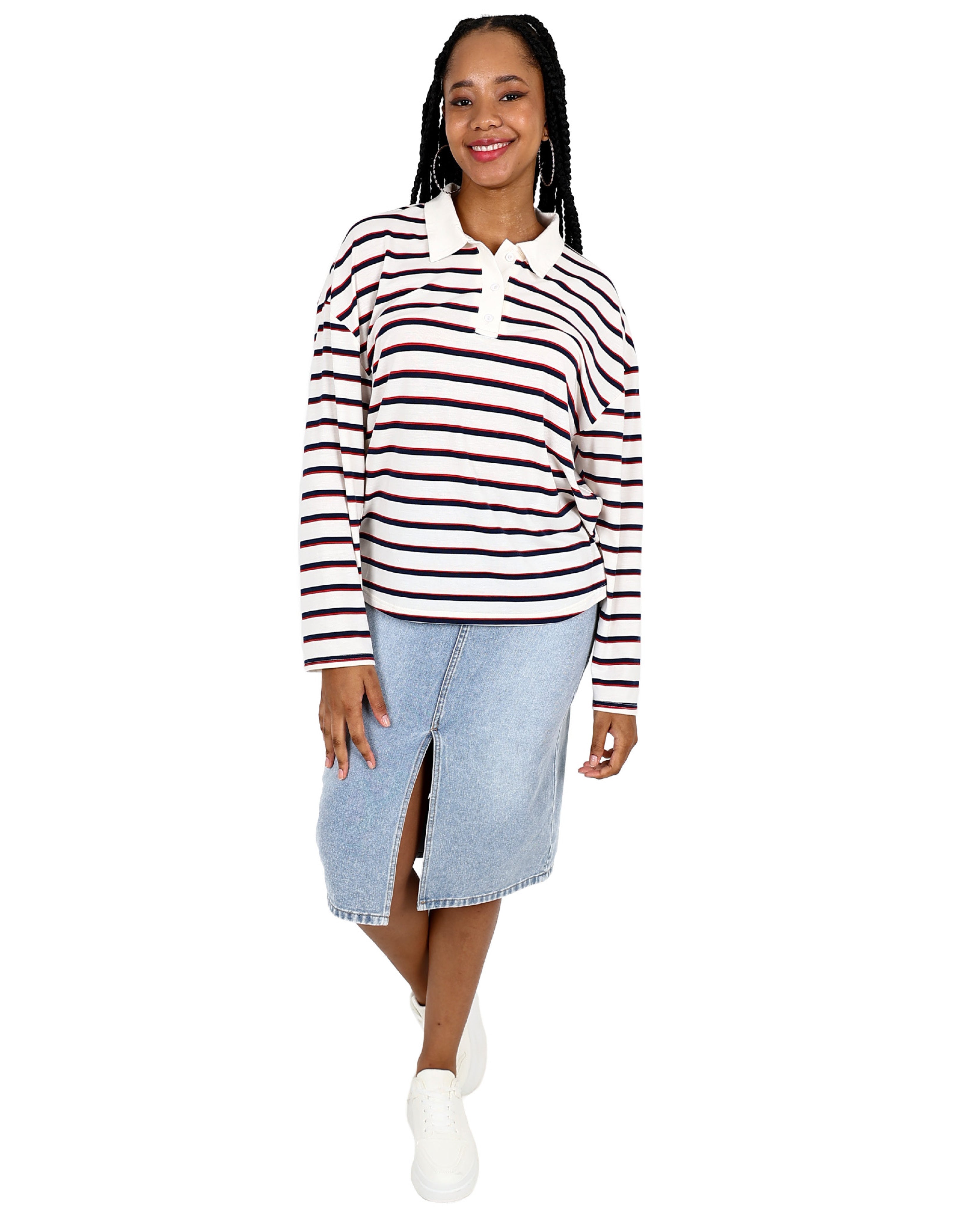 Long Sleeve Striped Golfer