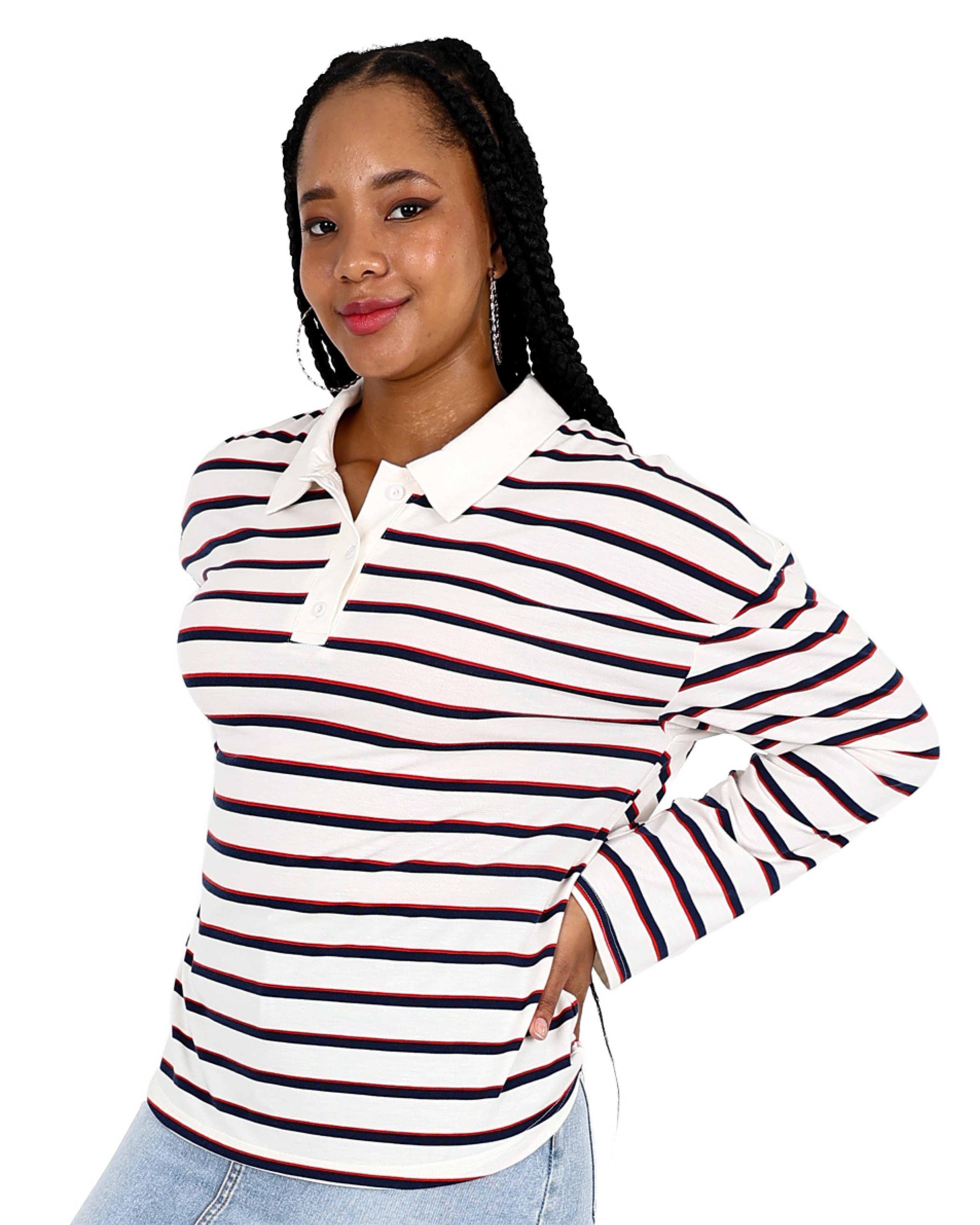 Long Sleeve Striped Golfer