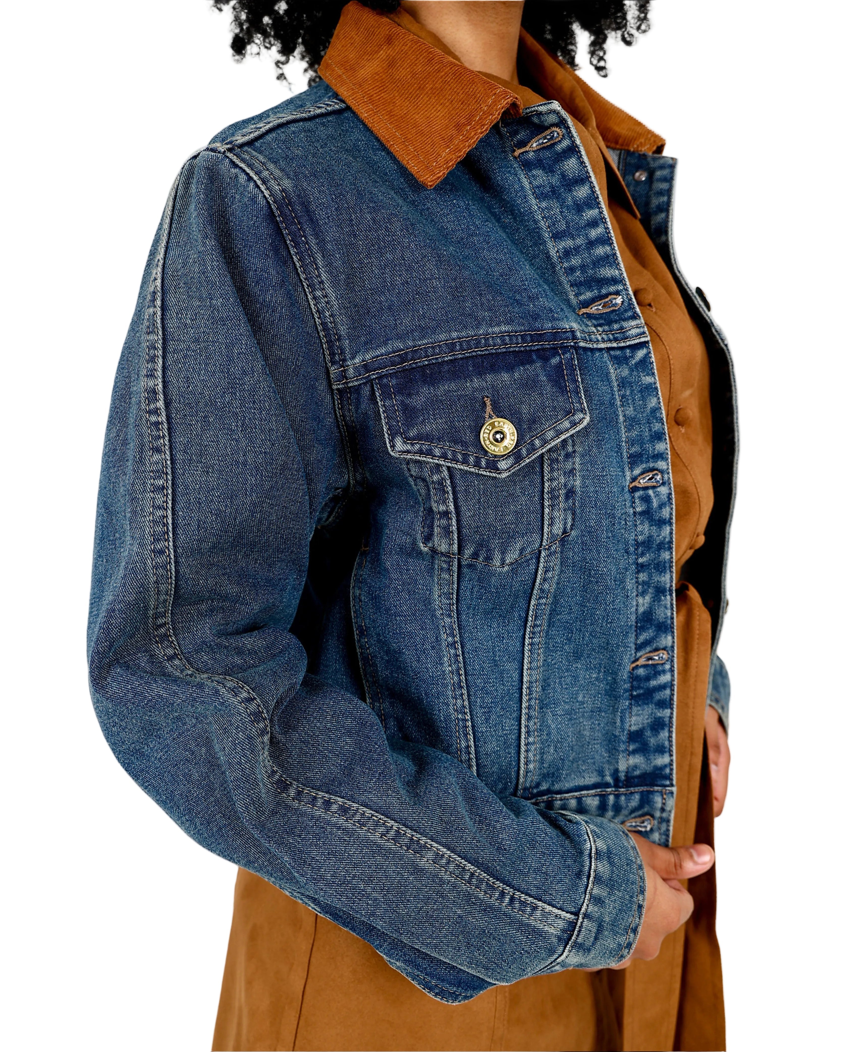 Contrast Collar Denim Jacket