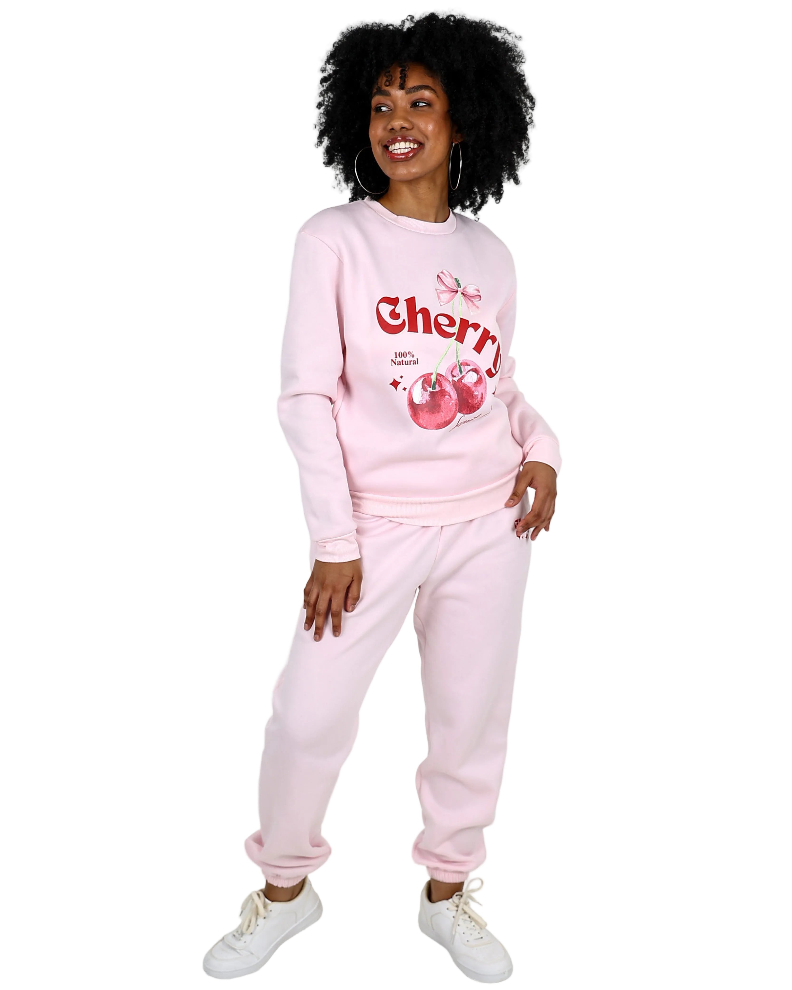 Cherry Pink Fleece Sweater