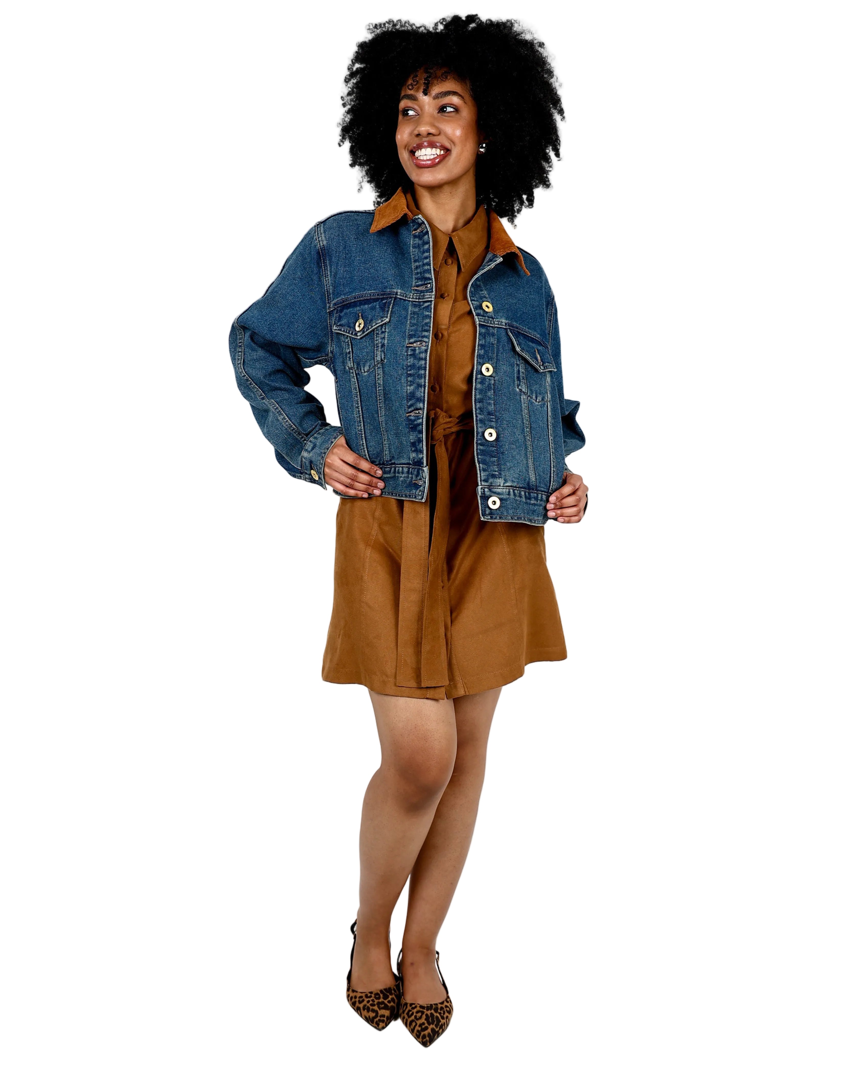 Contrast Collar Denim Jacket