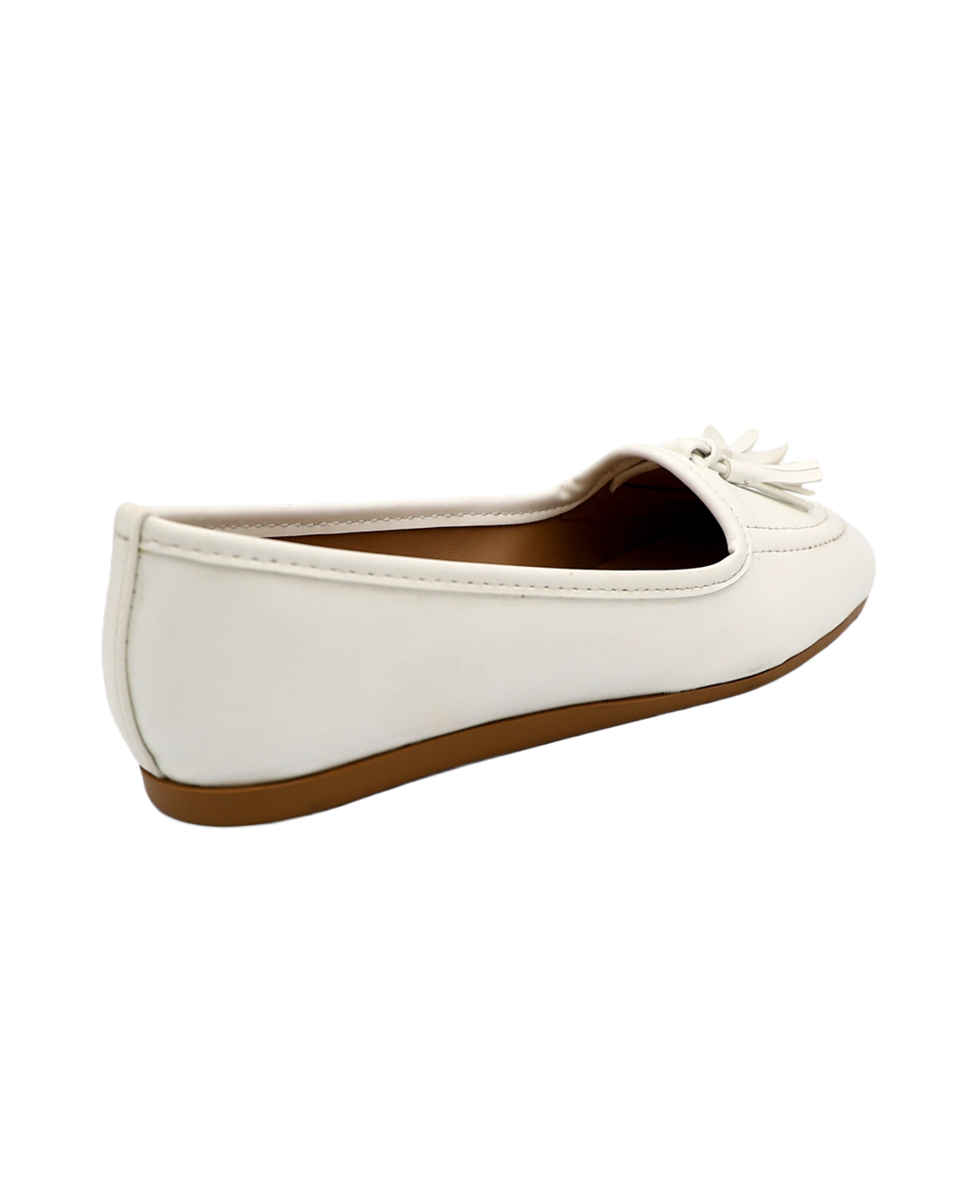 White Tassel Slip-On Pumps