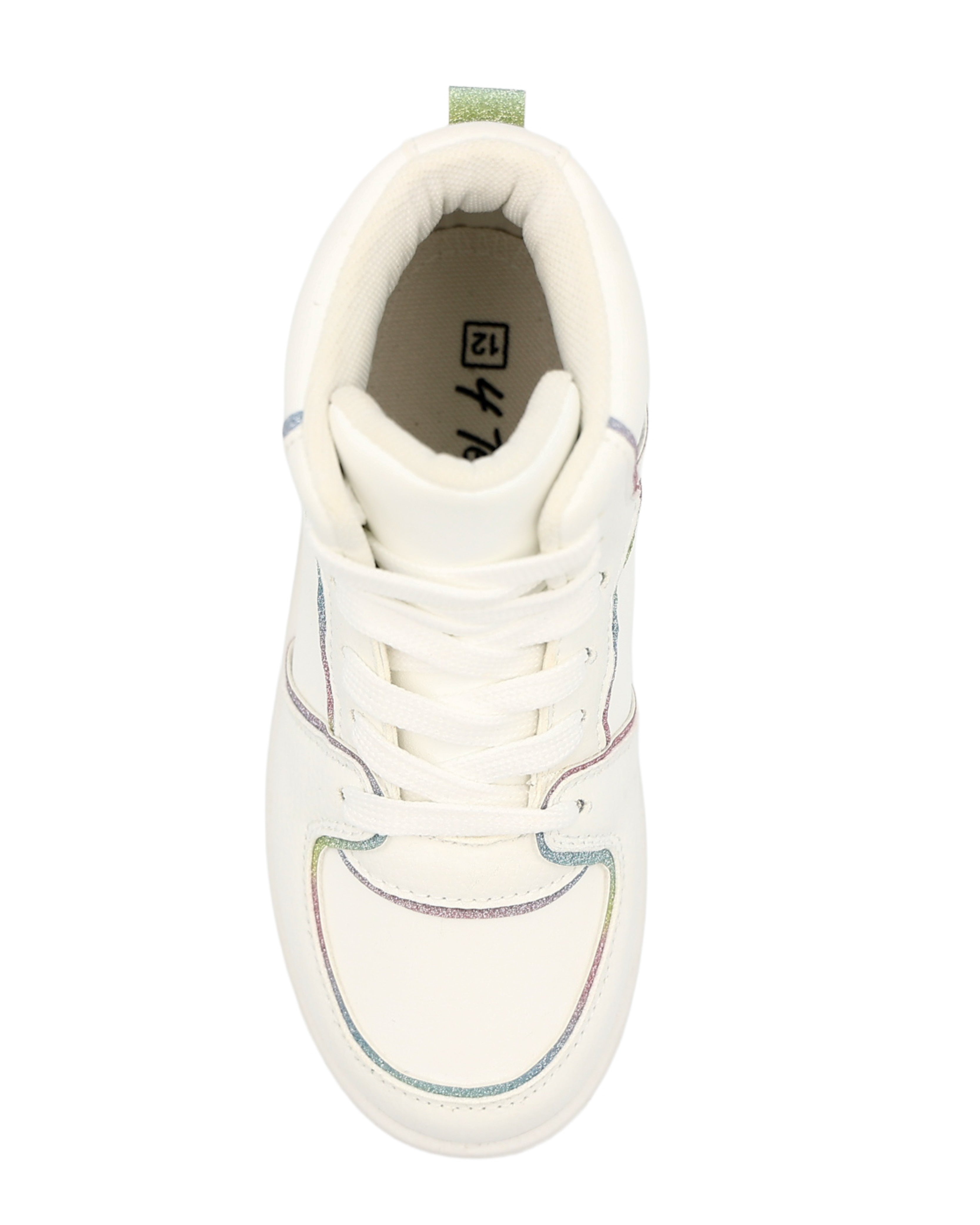Girls Colour Trim White High Top Sneaker