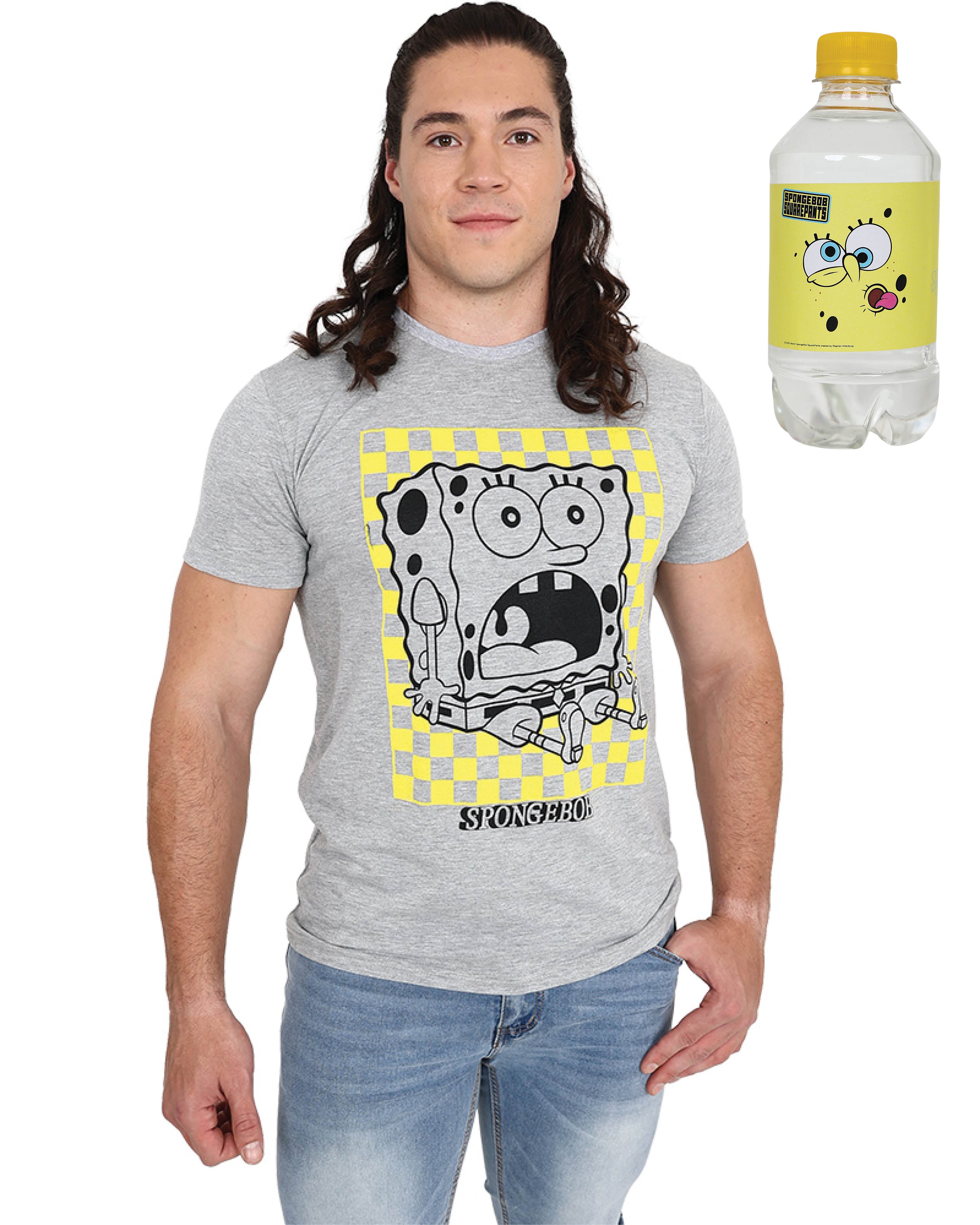 Short Sleeve Grey Mélange SpongeBob T-Shirt + FREE Water Bottle
