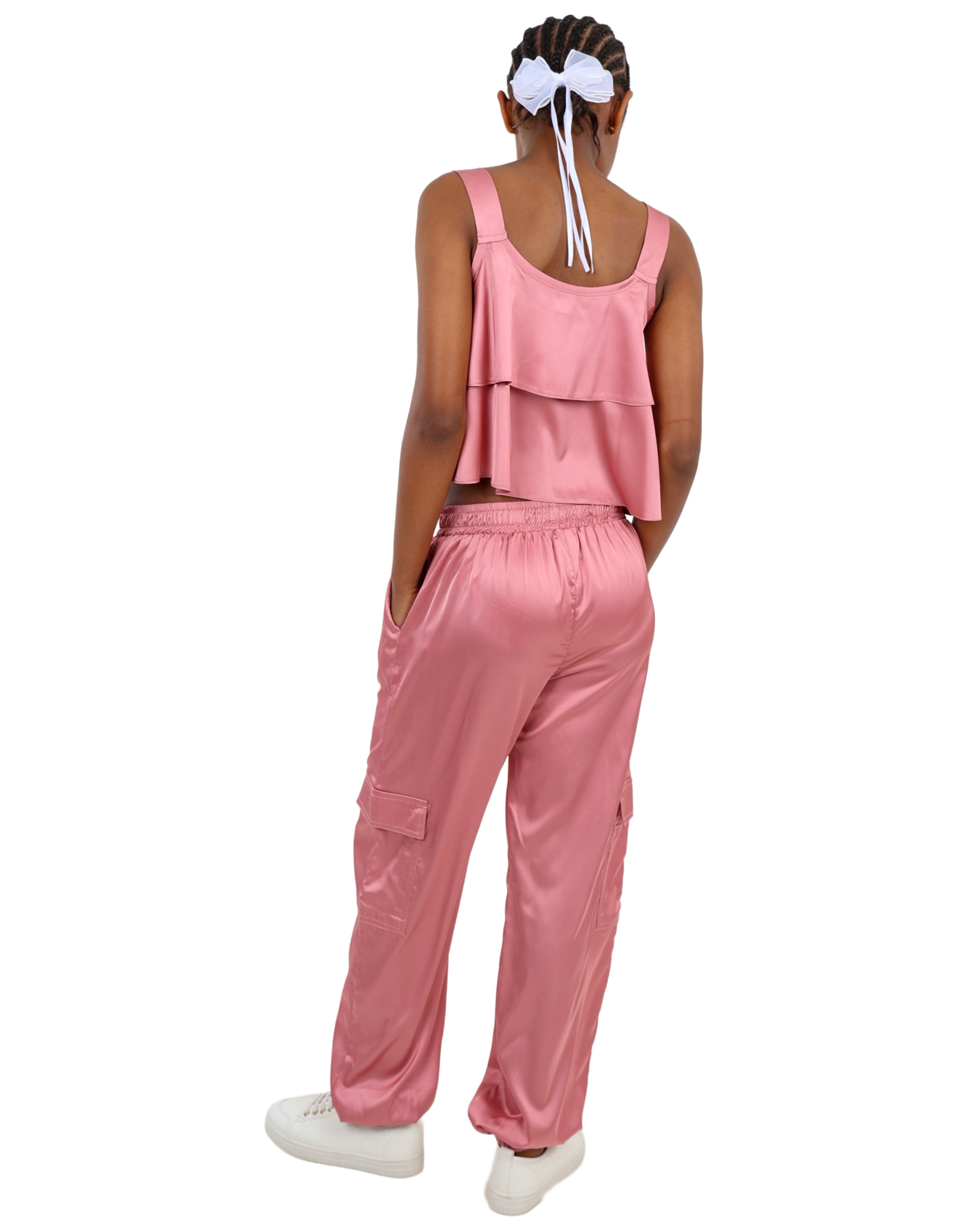 Satin Cargo Joggers