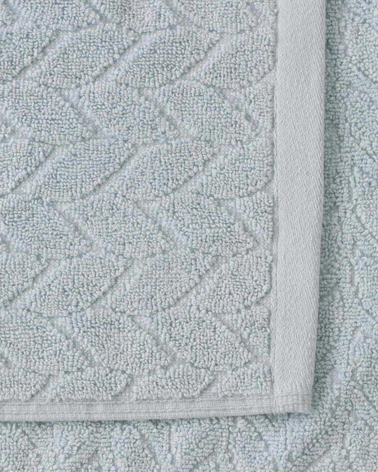 Duck Egg Jacquard Leaf Cotton Hand Towel
