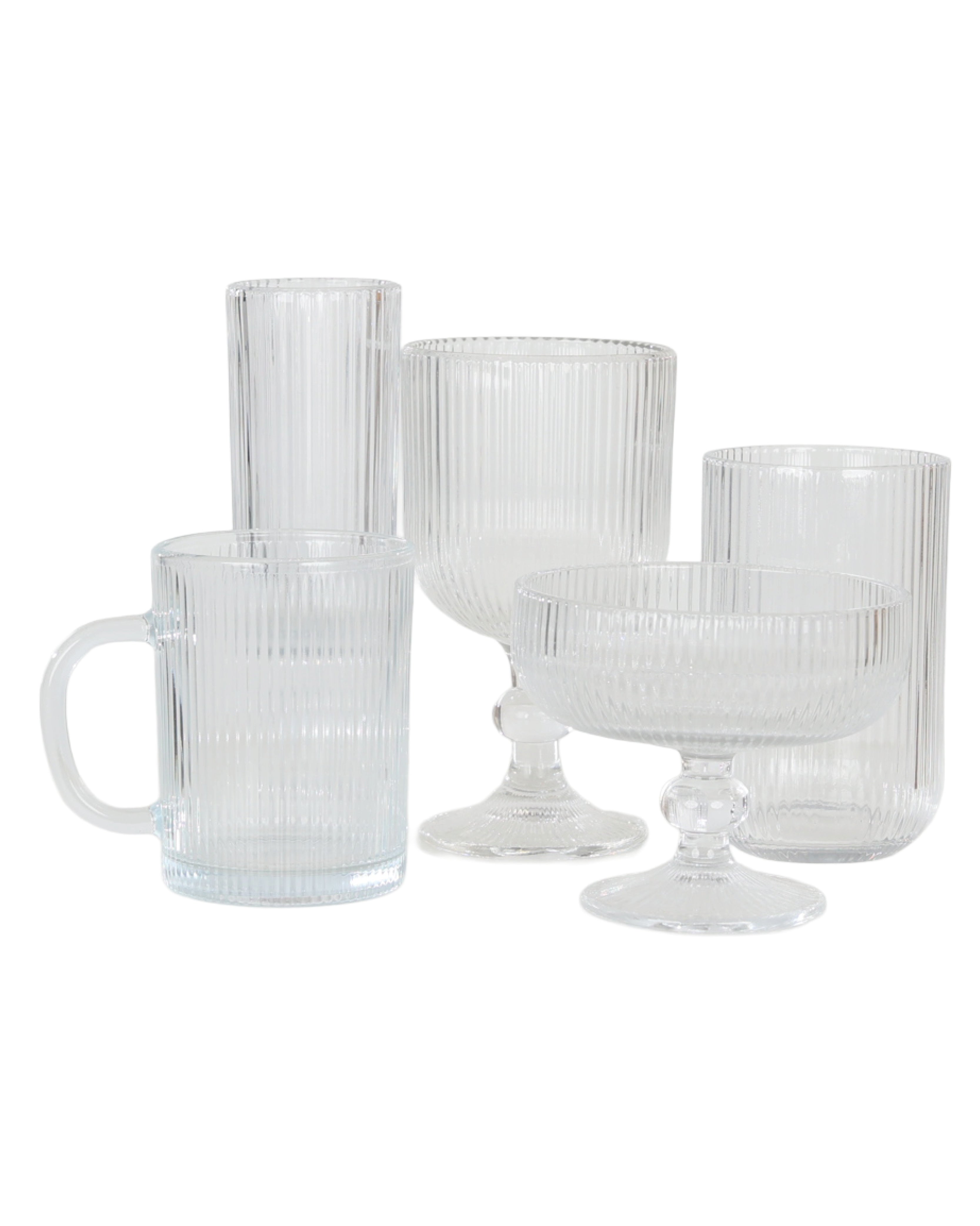 Clear Glass Ribbed Champagne Flute