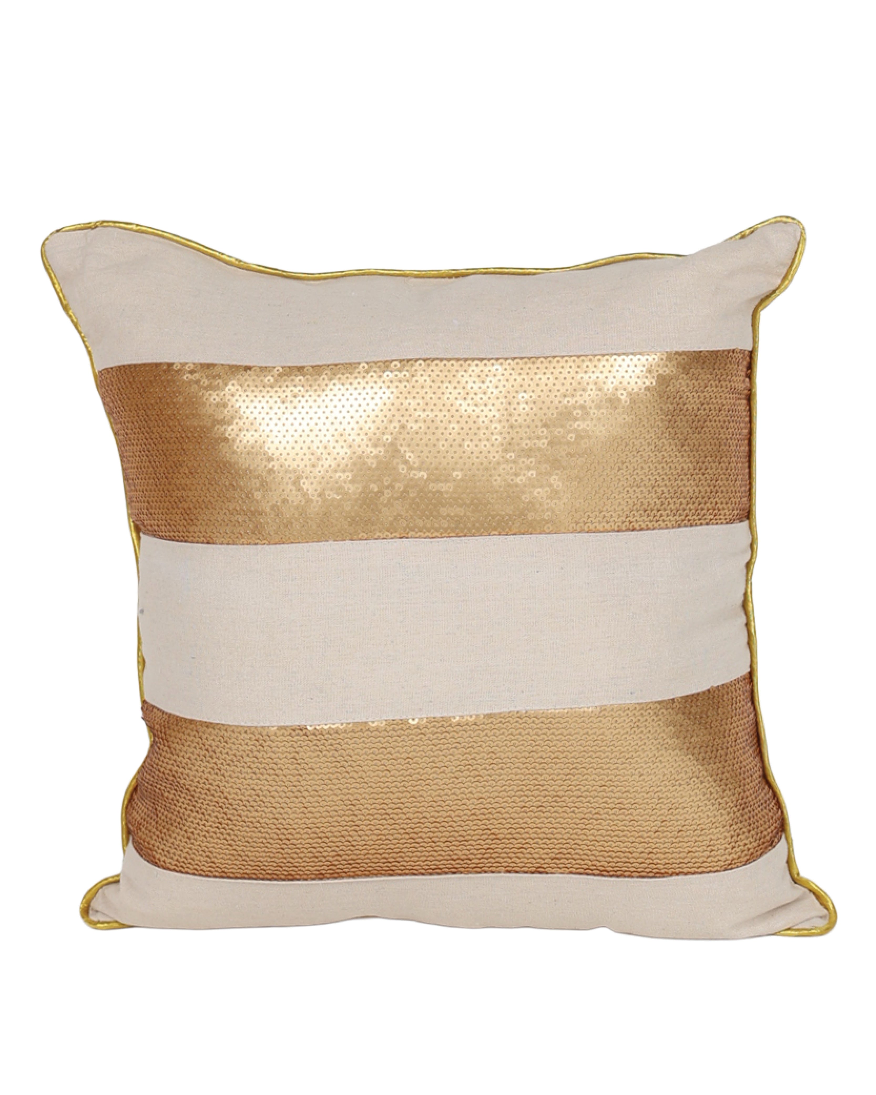 Gold Sequin Wide Stripe Scatter Cushion