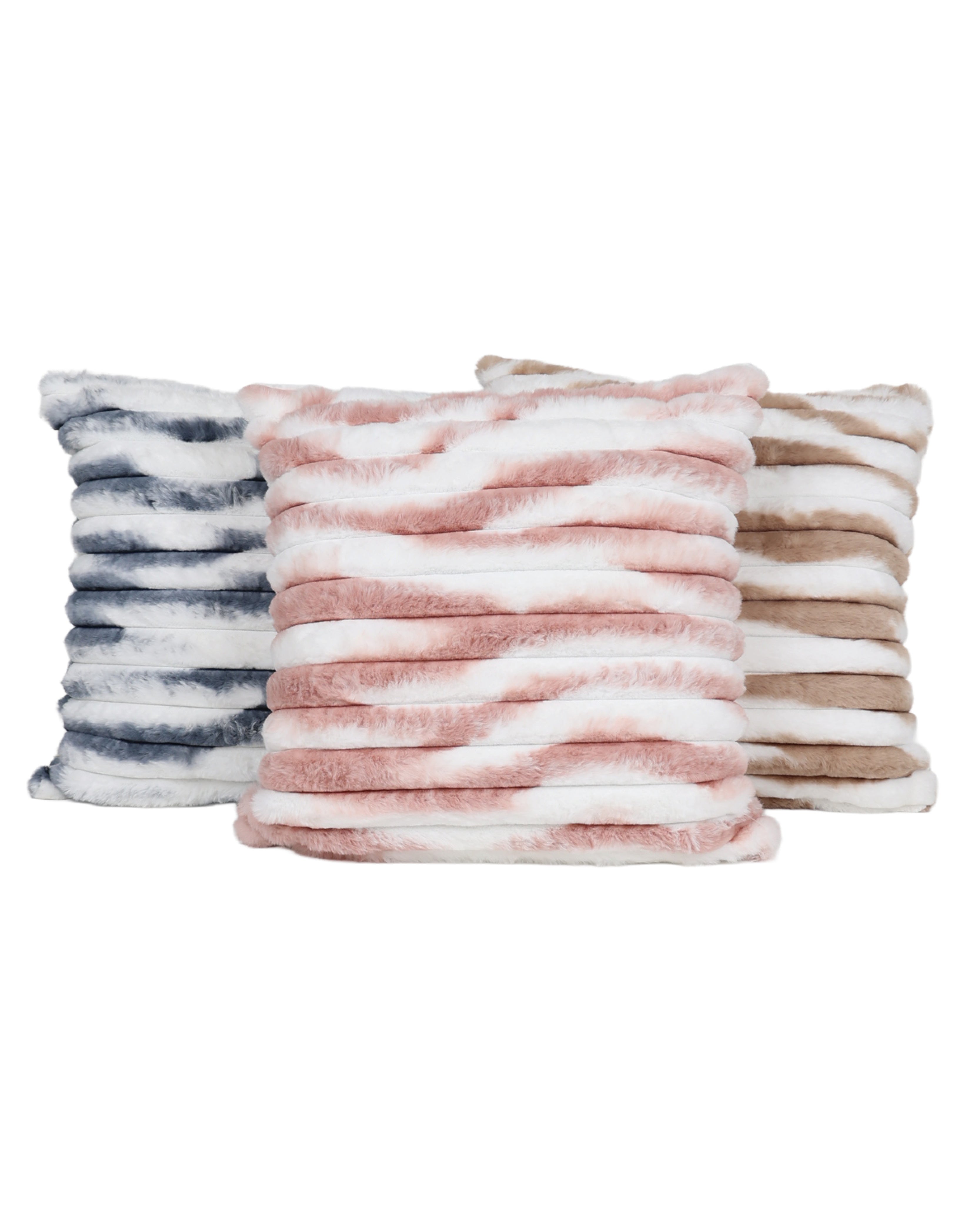 Pink Glacier Faux Fur Scatter Cushion