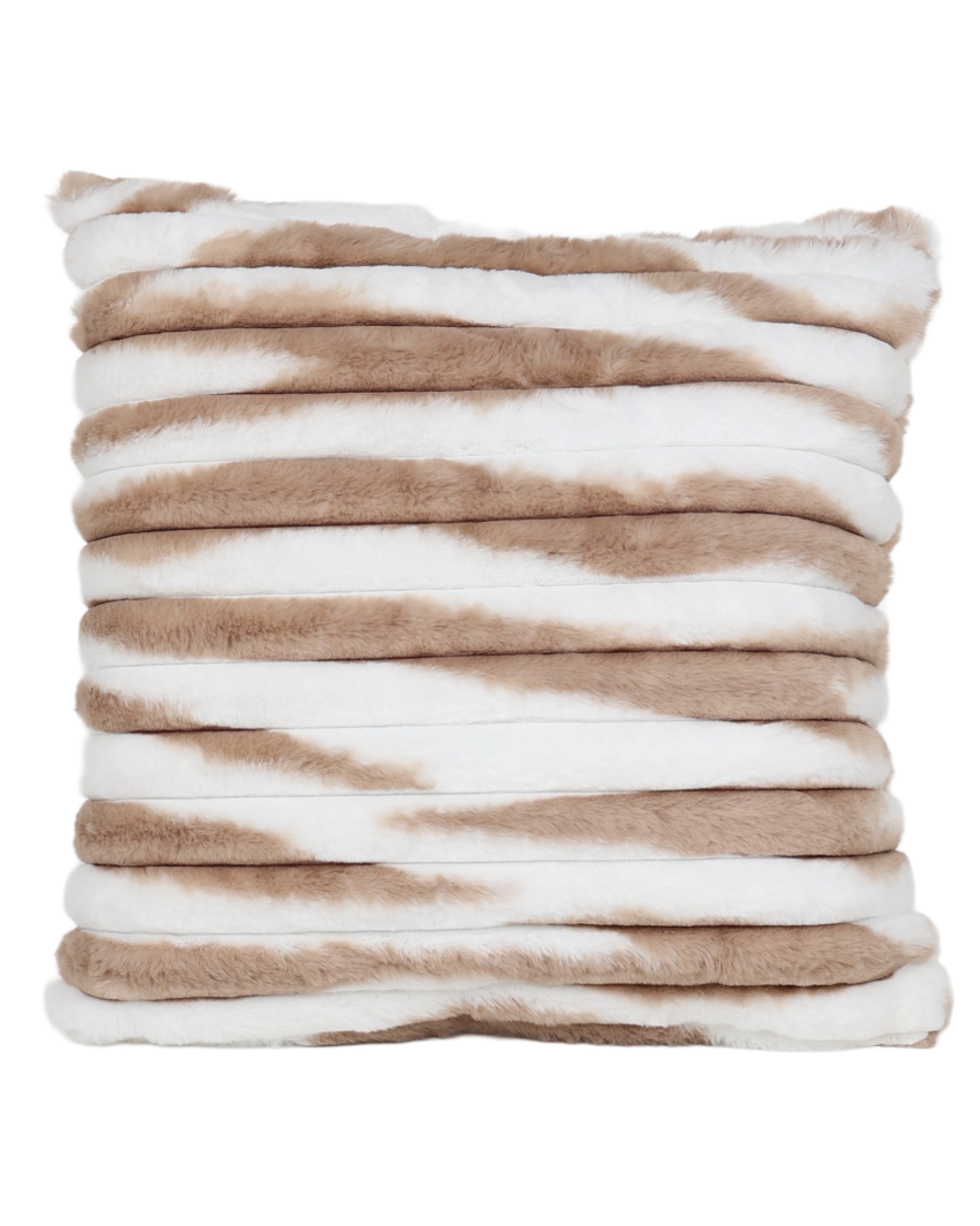 Natural Glacier Faux Fur Scatter Cushion