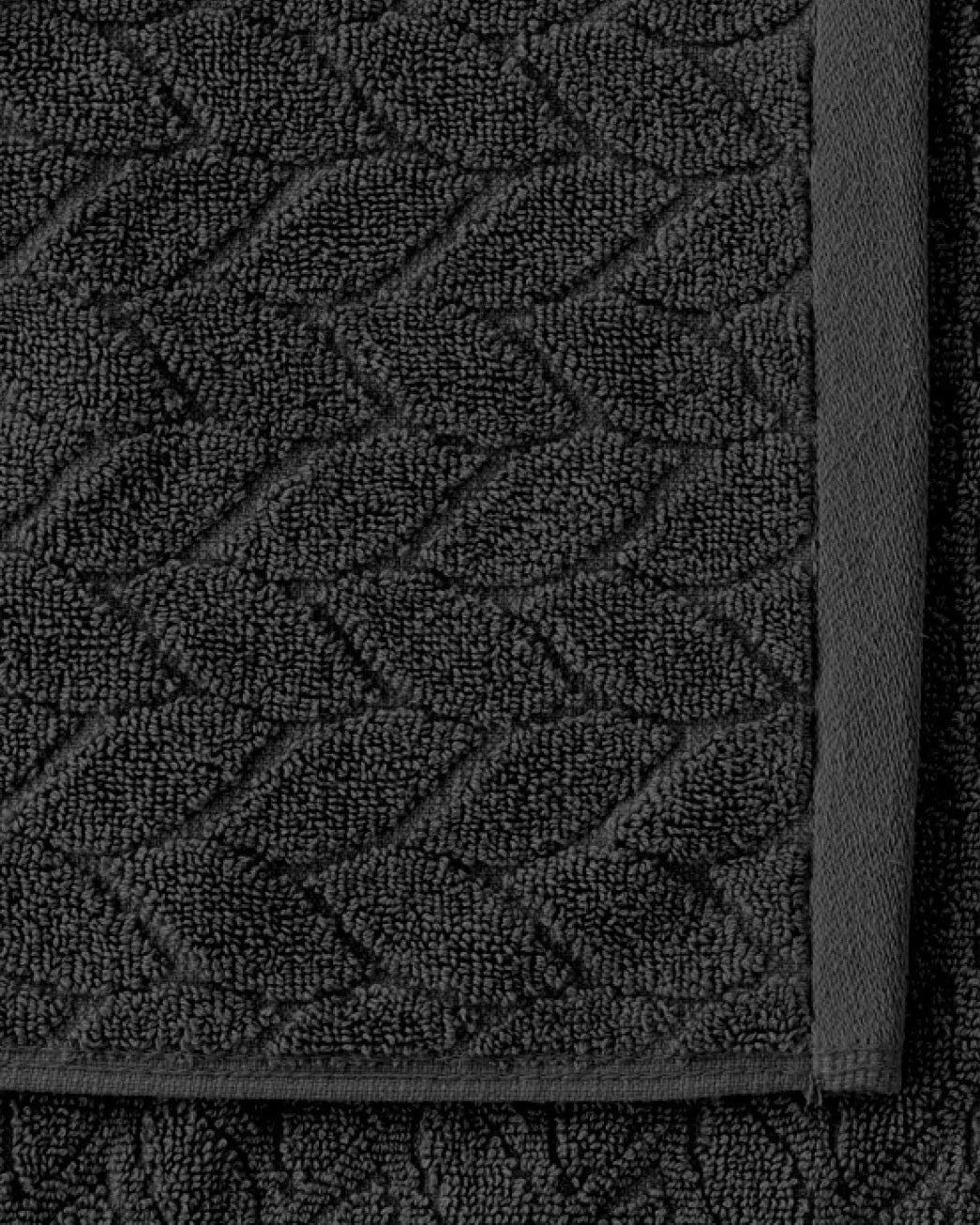 Grey Jacquard Leaf Cotton Hand Towel