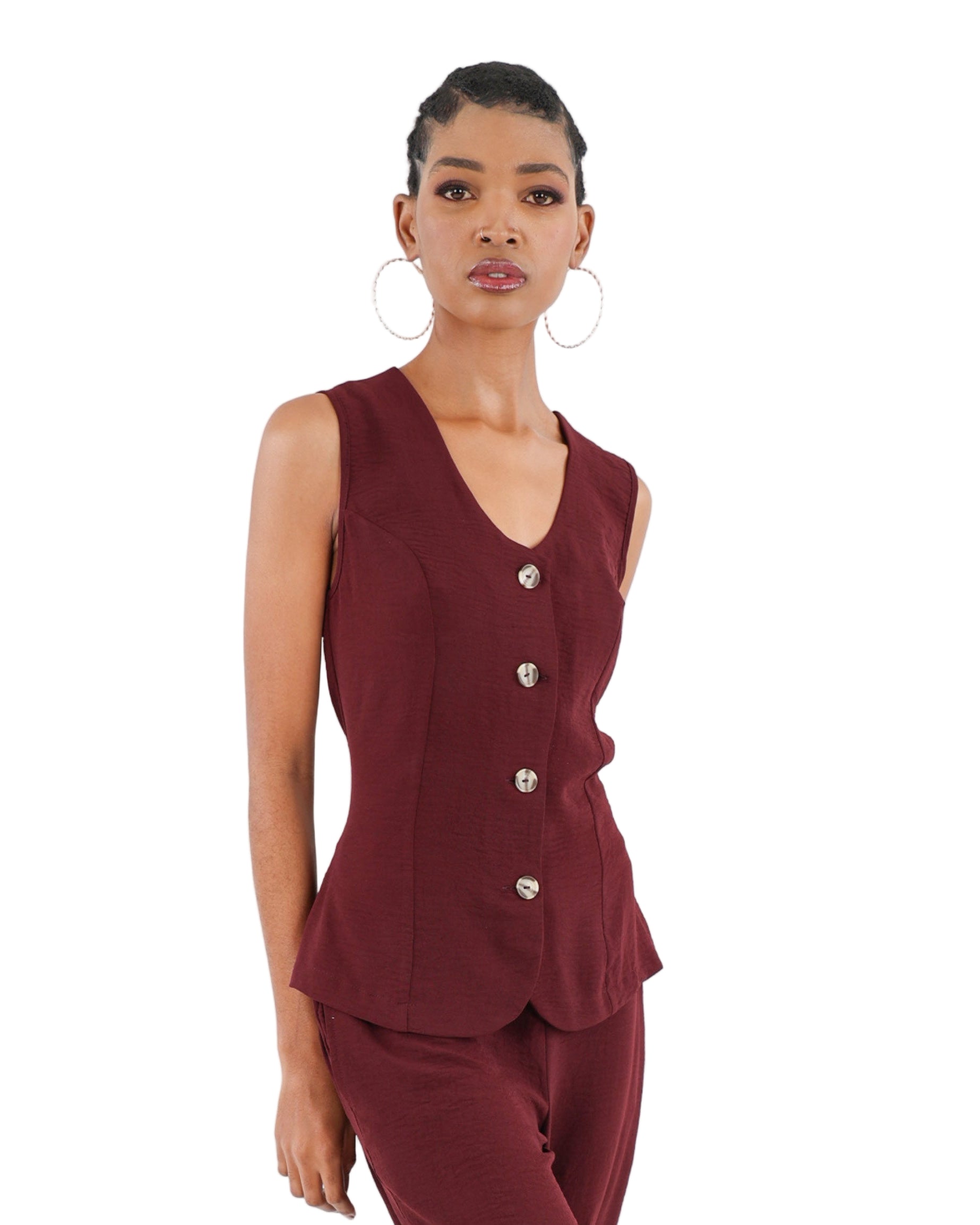 Sleeveless Button Up Waistcoat