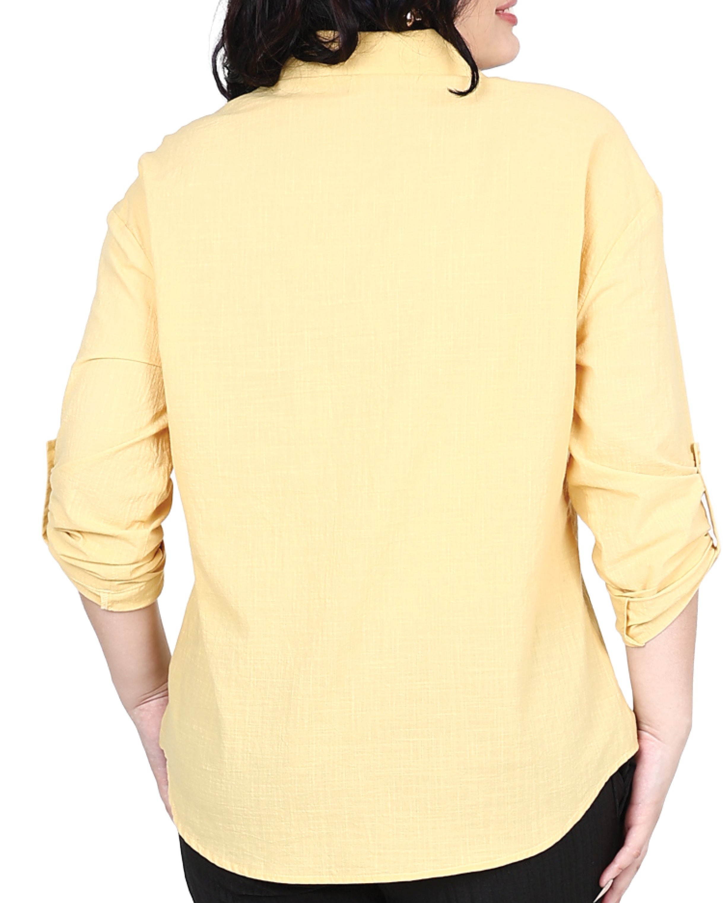 Butter Yellow Long Sleeve Voile Shirt