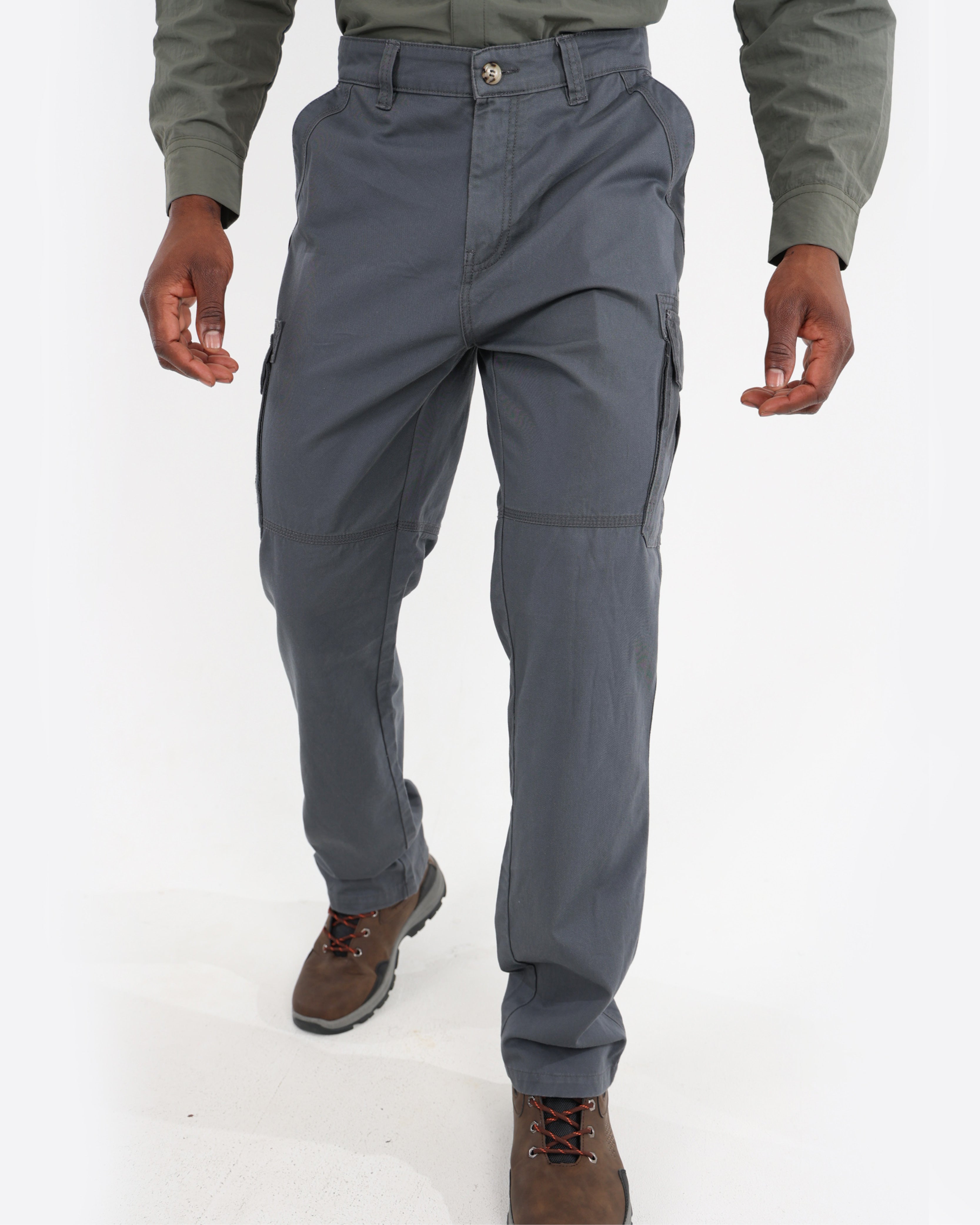 Okavango Grey Cotton Cargo Pants