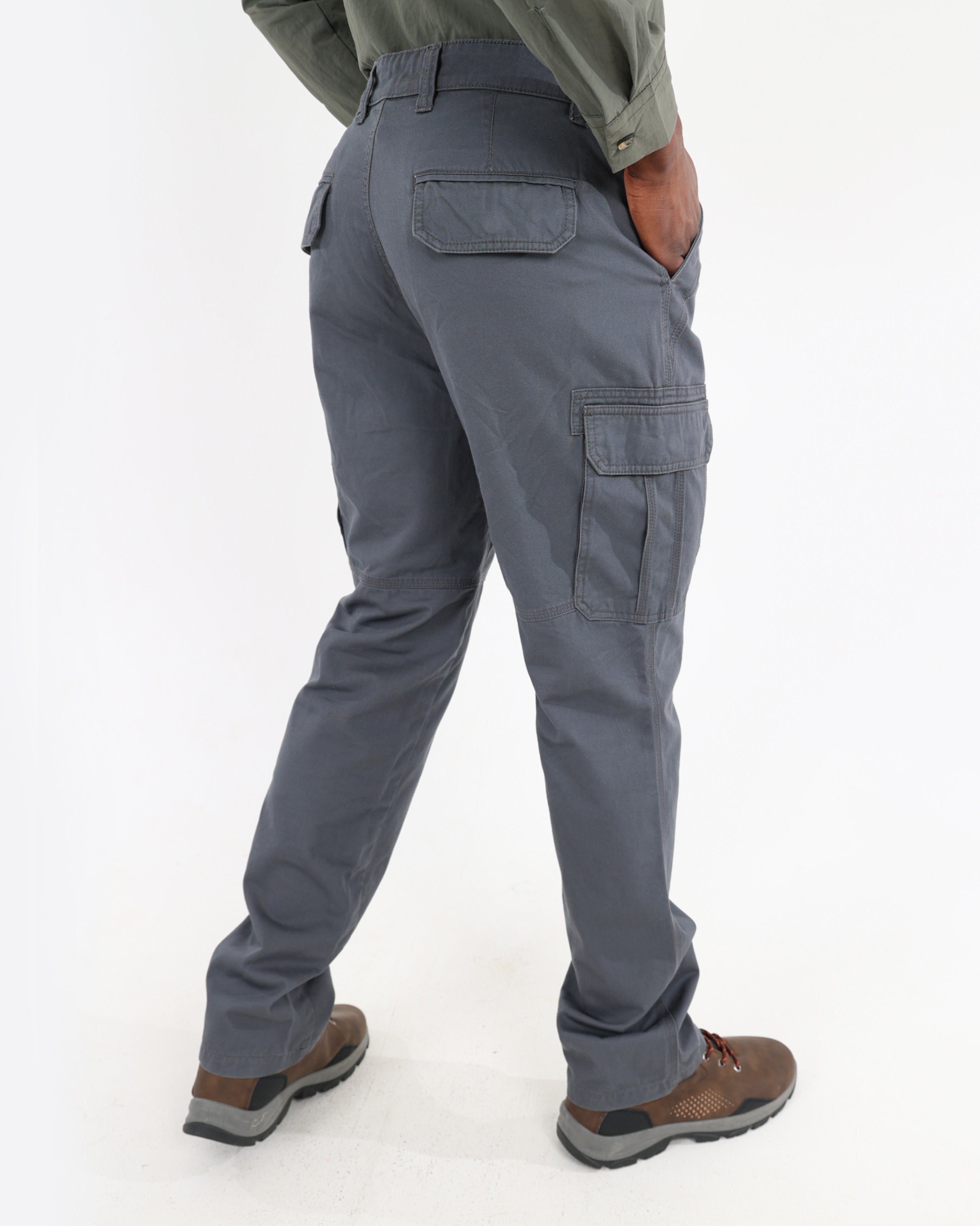 Okavango Grey Cotton Cargo Pants