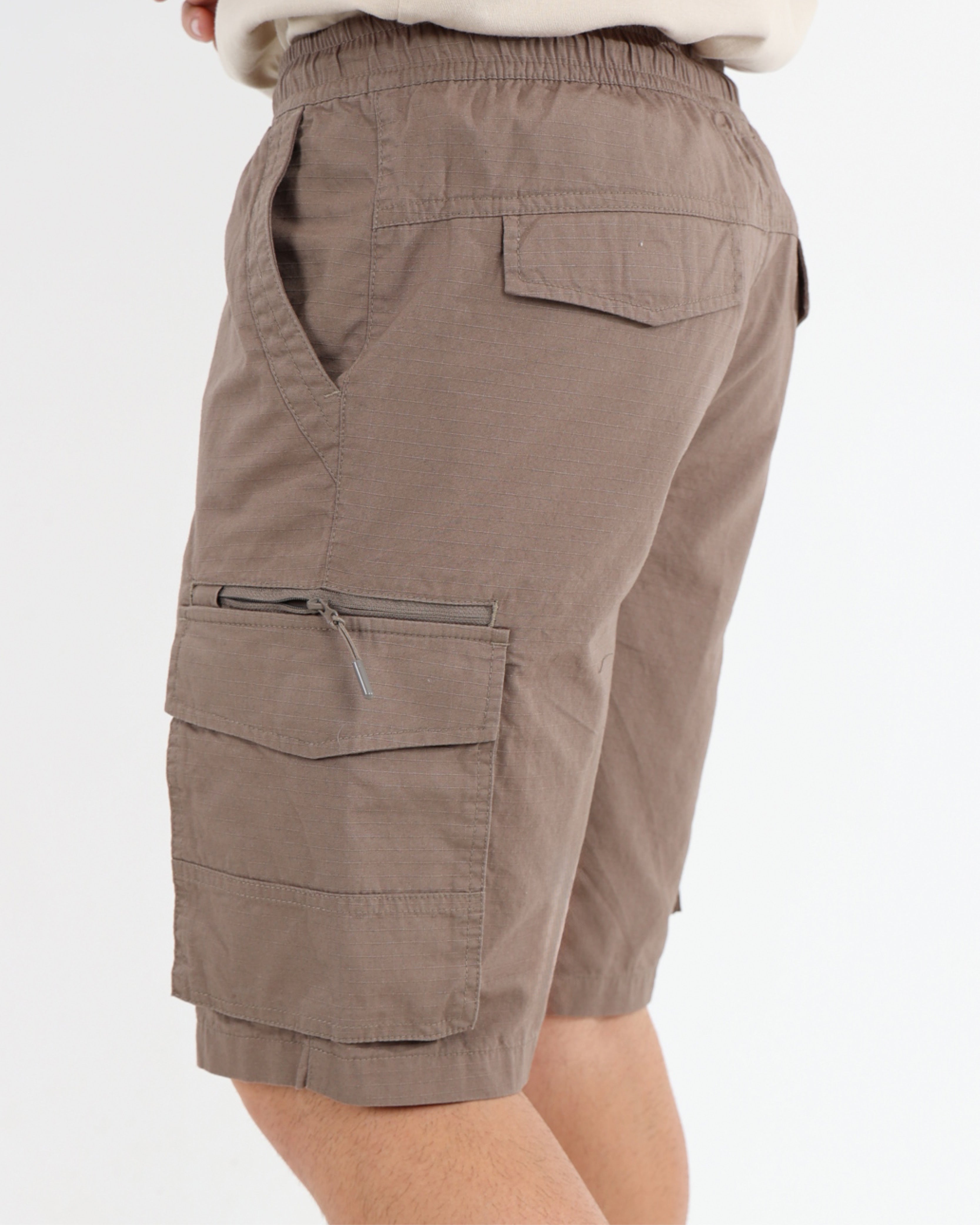 Outdoor Pull Up Taupe Cargo Shorts