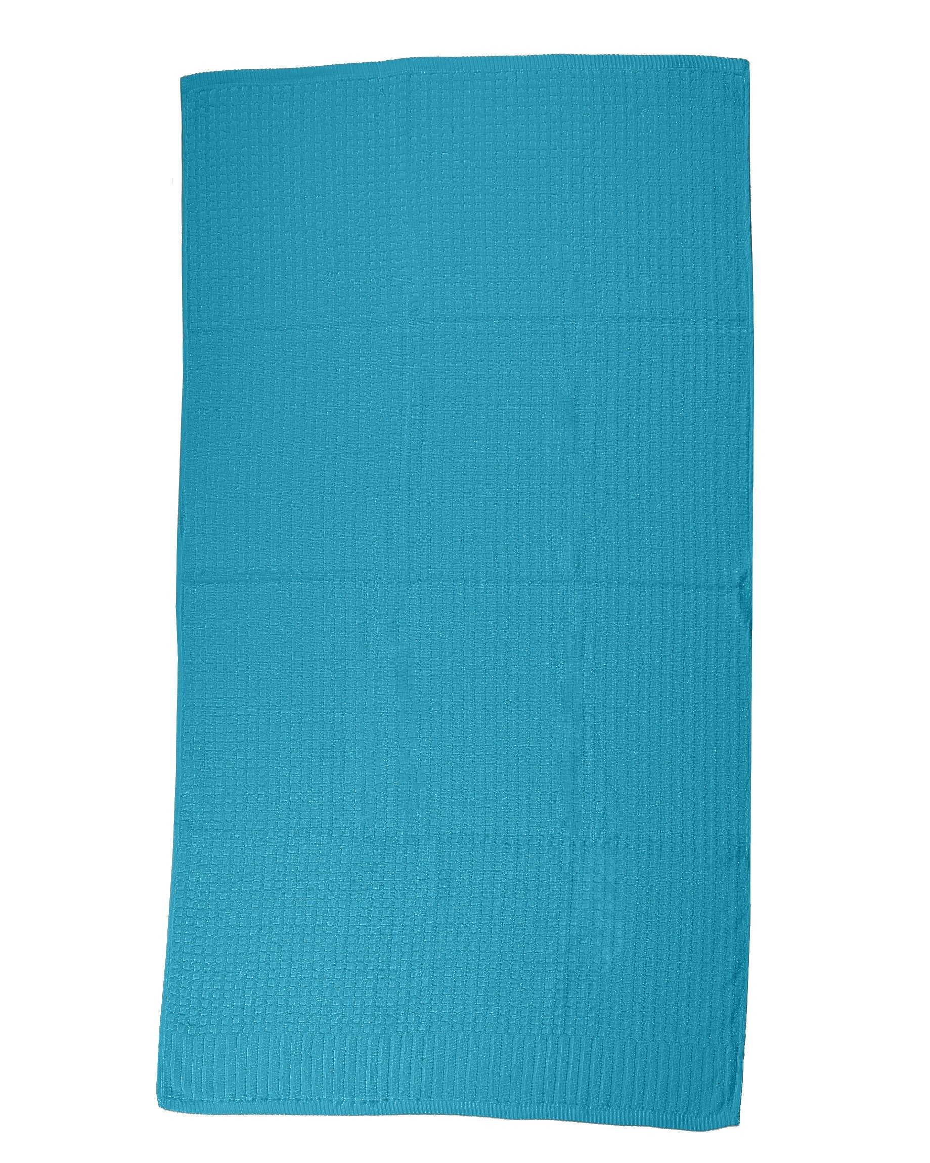 Teal Waffle Cotton Bath Towel