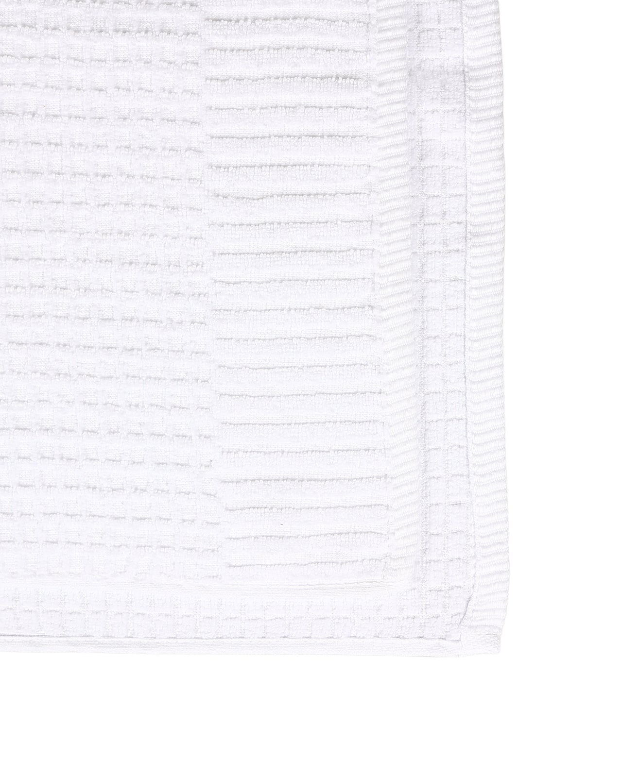 Waffle White Cotton Bath Towel